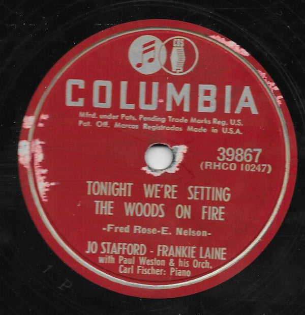 Frankie Laine - Jo Stafford / Jo Stafford - Frankie Laine : Piece A-Puddin' / Tonight We're Setting The Woods On Fire (Shellac, 10", Bri)