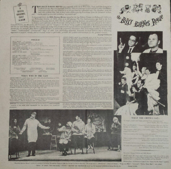 Billy Barnes : The Billy Barnes Revue: The Original Cast Album (LP, Album, Mono)