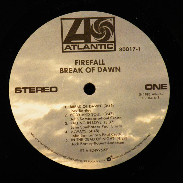 Firefall : Break Of Dawn (LP, Album, Spe)