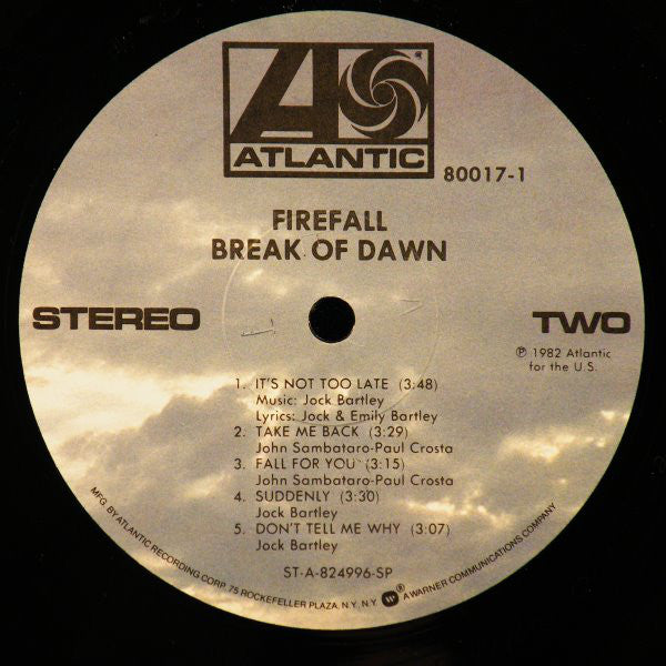 Firefall : Break Of Dawn (LP, Album, Spe)