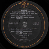 Brahms*, Walter Klien : Piano Music (Complete) Volume I (Box, Comp + 3xLP)