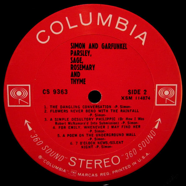Simon & Garfunkel : Parsley, Sage, Rosemary And Thyme (LP, Album, RP, Pit)