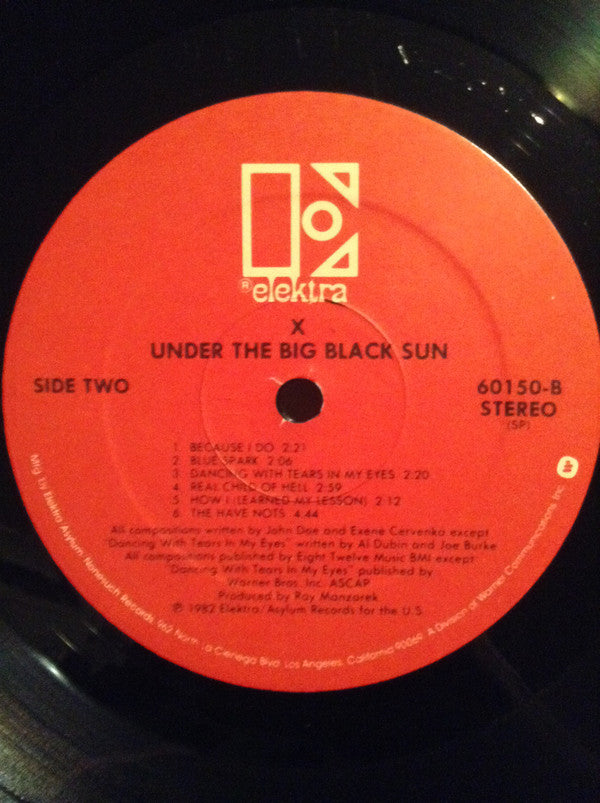 X (5) : Under The Big Black Sun (LP, Album, SRC)