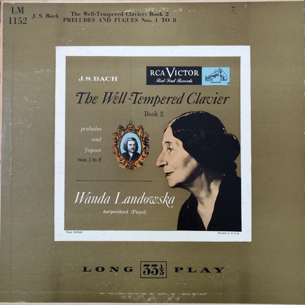 Johann Sebastian Bach - Wanda Landowska : The Well-Tempered Clavier, Book 2: Preludes And Fugues Nos. 1-8 (LP, Album, Mono, RP)