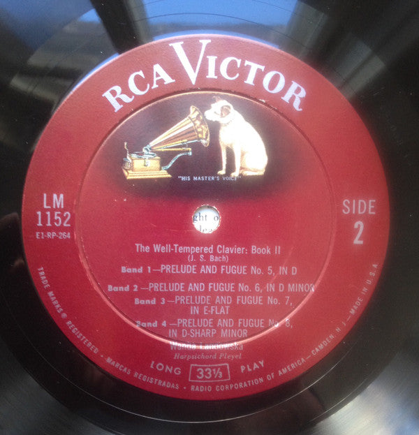 Johann Sebastian Bach - Wanda Landowska : The Well-Tempered Clavier, Book 2: Preludes And Fugues Nos. 1-8 (LP, Album, Mono, RP)