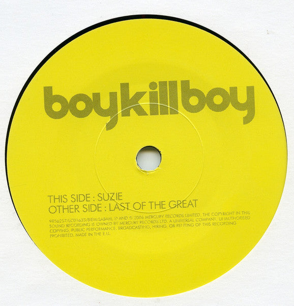 Boy Kill Boy : Suzie (7", Single, Ltd, Num)
