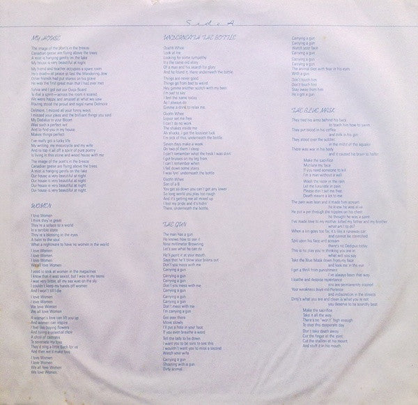 Lou Reed : The Blue Mask (LP, Album, Ind)