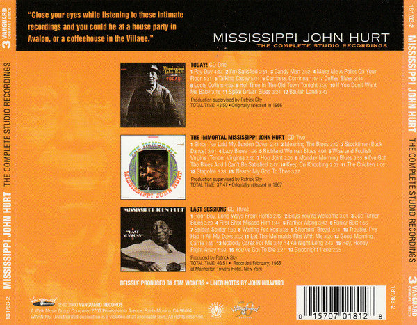 Mississippi John Hurt : The Complete Studio Recordings (3xCD, Comp)