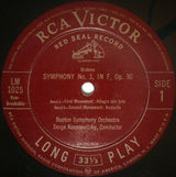 Brahms* - Boston Symphony Orchestra, Serge Koussevitzky : Symphony No. 3 In F, Op. 90 (LP, Album, Mono, RE)