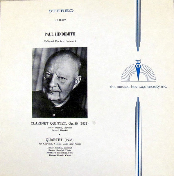 Paul Hindemith : Collected Works - Volume I (LP, Album)