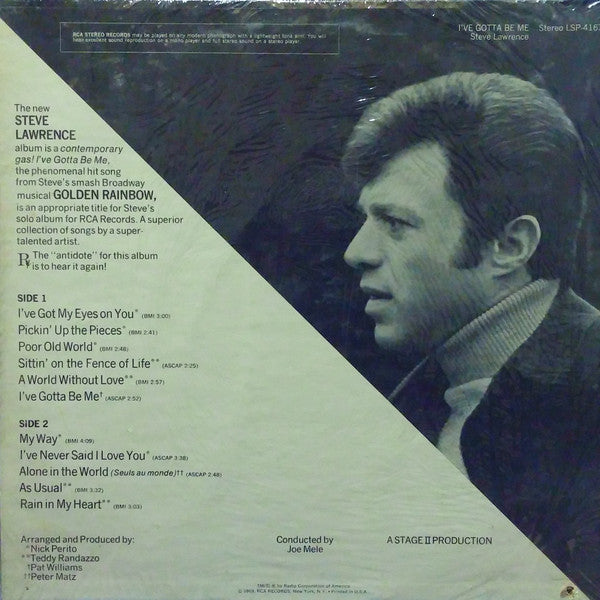 Steve Lawrence (2) : I've Gotta Be Me (LP, Album)