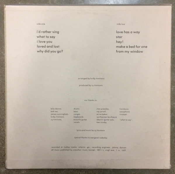 Cy Timmons : Cy Timmons (LP)