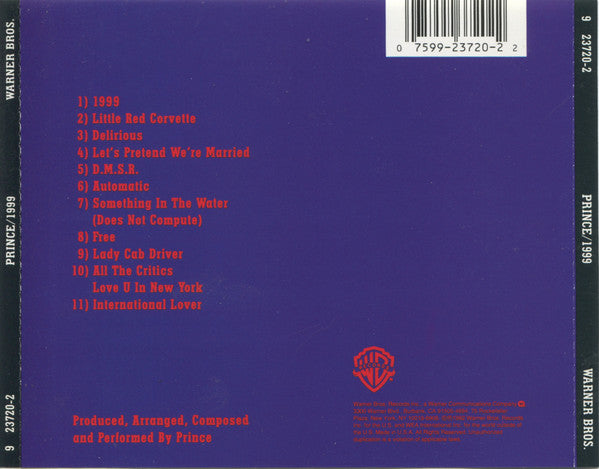 Prince : 1999 (CD, Album, RE, WEA)