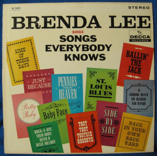 Brenda Lee : Brenda Lee Sings Songs Everybody Knows (LP, Album, RE)