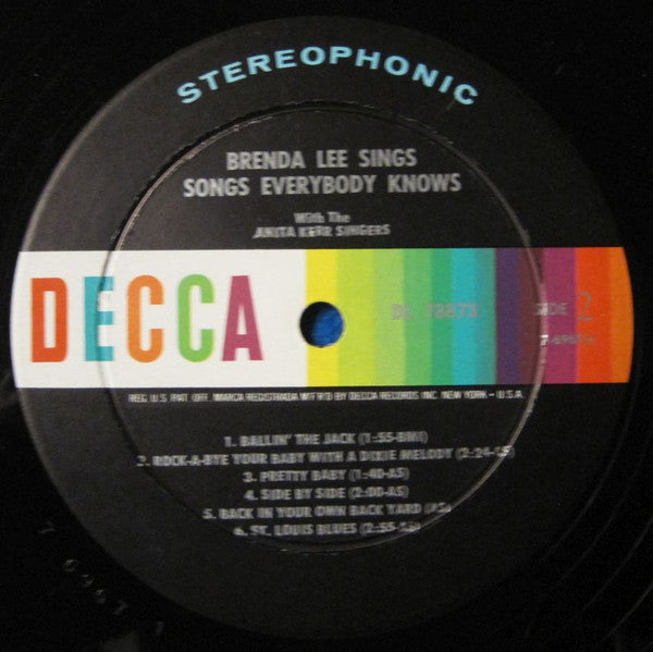 Brenda Lee : Brenda Lee Sings Songs Everybody Knows (LP, Album, RE)