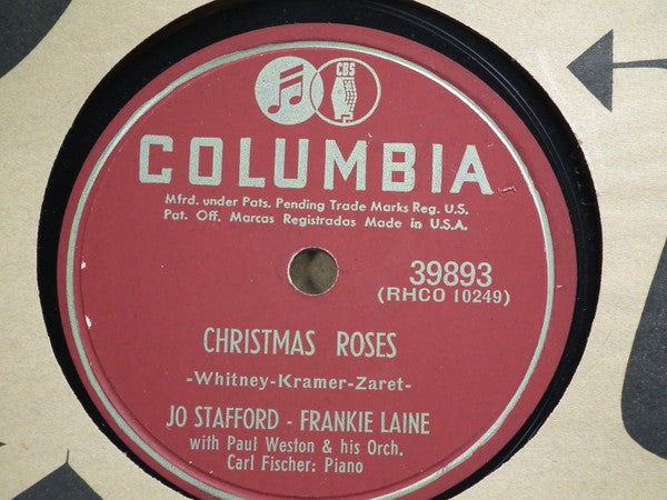 Jo Stafford - Frankie Laine : Christmas Roses / Chow, Willy (Shellac, 10", Single, Mono)