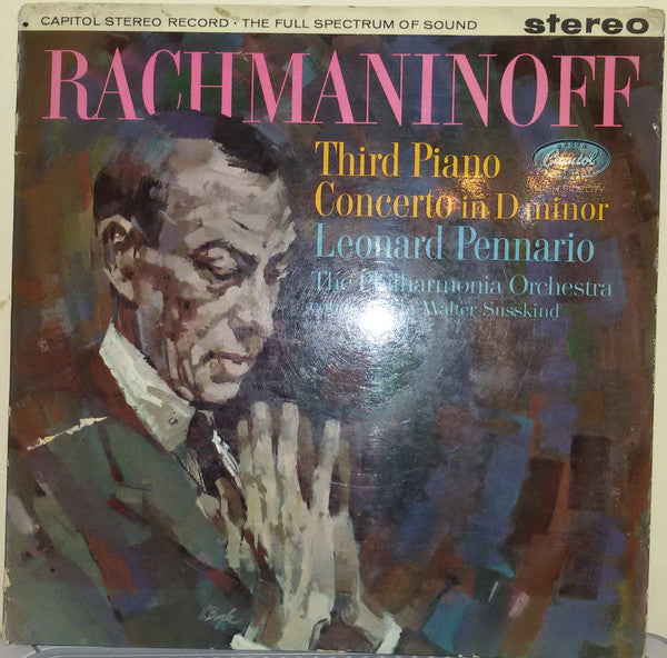 Sergei Vasilyevich Rachmaninoff, Leonard Pennario, Philharmonia Orchestra : Third Piano Concerto In D Minor (LP)