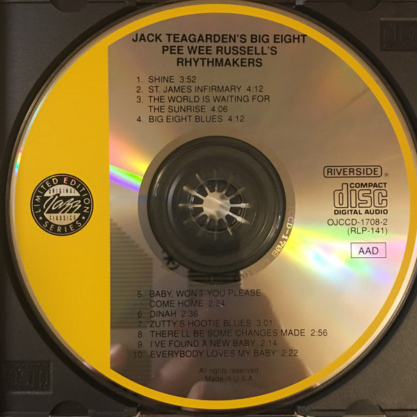 Jack Teagarden And His Big Eight / Pee Wee Russell Rhythmakers : Jack Teagarden's Big Eight / Pee Wee Russell's Rhythmakers (CD, Comp, RE)