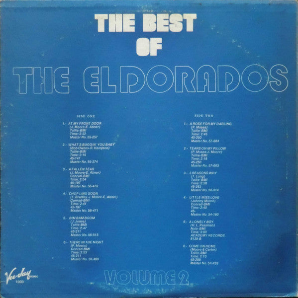 The El Dorados : The Best Of The El Dorados Volume 2 (LP, Comp)