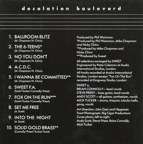 Sweet* : Desolation Boulevard (CD, Album, RE, Cap)