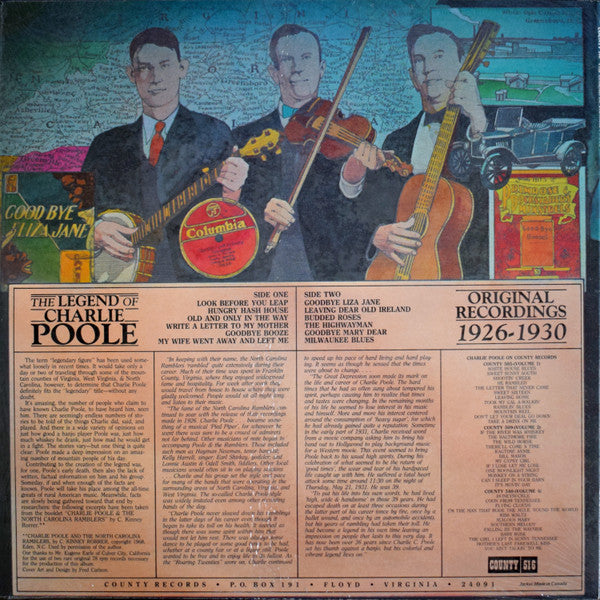 Charlie Poole : The Legend Of Charlie Poole - Original Recordings 1926-1930 (LP, RE)