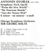 Antonín Dvořák, Chicago Symphony Orchestra, Georg Solti : Symphony No. 9  From The New World = Aus Der Neuen Welt = Du Nouveau Monde (CD, Album, RE)