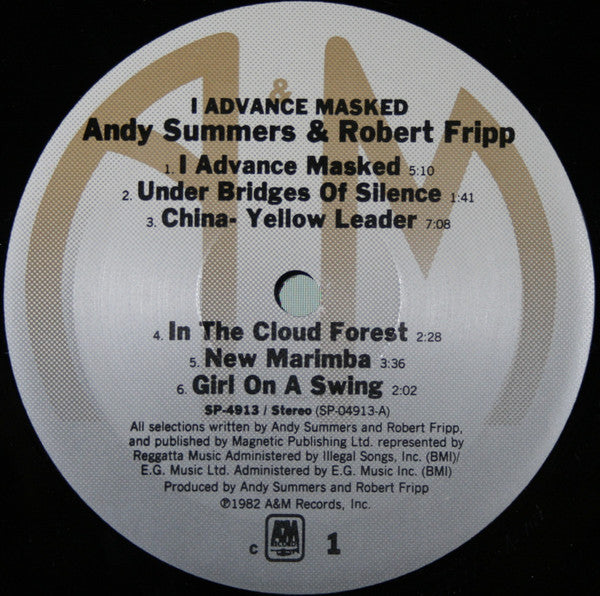 Andy Summers & Robert Fripp : I Advance Masked (LP, Album, C -)