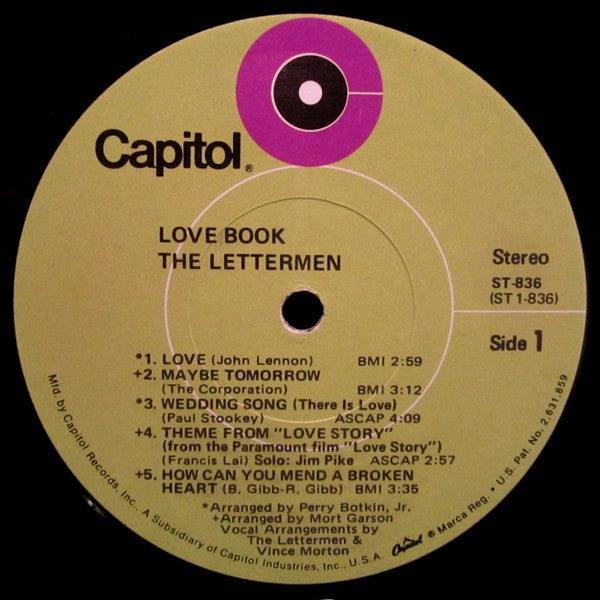 The Lettermen : Love Book (LP, Album, Los)