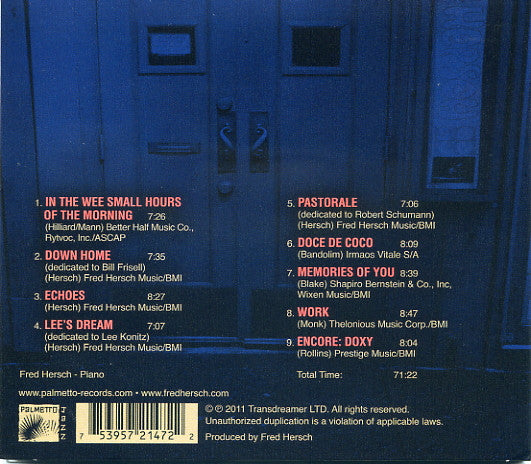 Fred Hersch : Alone At The Vanguard (CD, Album)