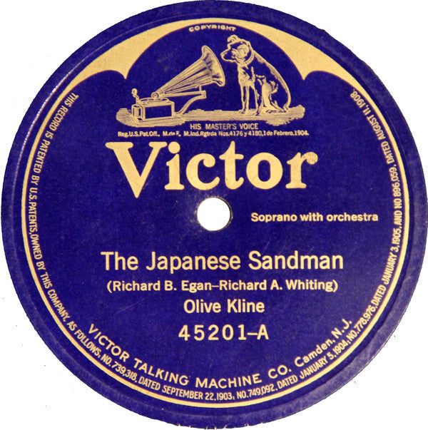 Olive Kline : The Japanese Sandman / Old Fashioned Garden (Shellac, 10")