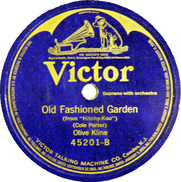 Olive Kline : The Japanese Sandman / Old Fashioned Garden (Shellac, 10")