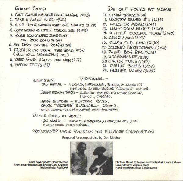 Taj Mahal : Giant Step / De Ole Folks At Home (CD, Album, RE)