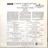The King's College Choir Of Cambridge Directed By Boris Ord : A Festival Of Lessons And Carols (LP, Mono)