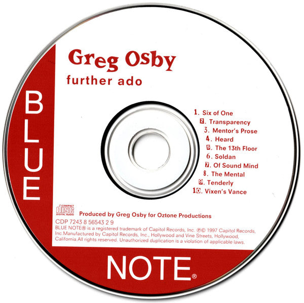 Greg Osby : Further Ado (CD, Album)