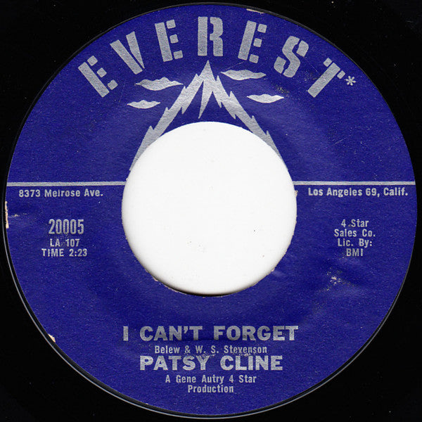 Patsy Cline : I Can't Forget / I Don't Wanta (7", Single)