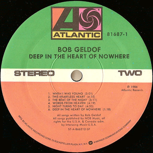 Bob Geldof : Deep In The Heart Of Nowhere (LP, Album)