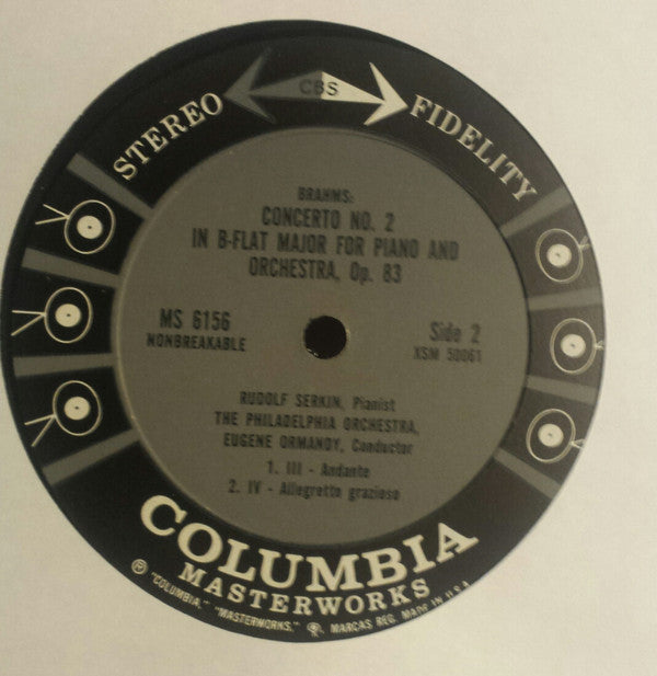 Rudolf Serkin / Johannes Brahms, The Philadelphia Orchestra / Eugene Ormandy : Piano Concerto No. 2 (LP, Album)