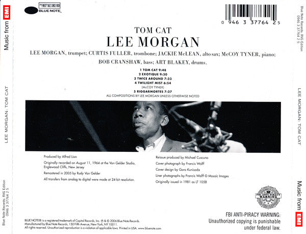 Lee Morgan : Tom Cat (CD, Album, RE, RM)