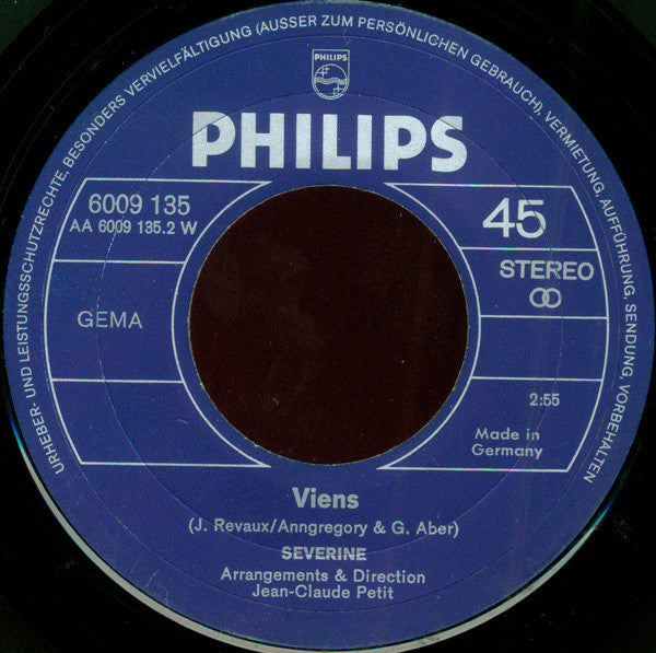 Séverine : Un Banc, Un Arbre, Une Rue / Viens (7", Single)