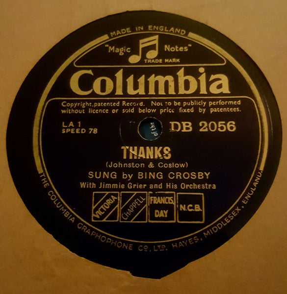 Bing Crosby : Temptation / Thanks (Shellac, 10")
