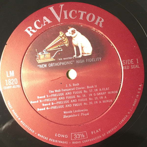 Johann Sebastian Bach - Wanda Landowska : The Well-Tempered Clavier, Book 2: Preludes And Fugues Nos. 17-24 (LP, Album, Mono)