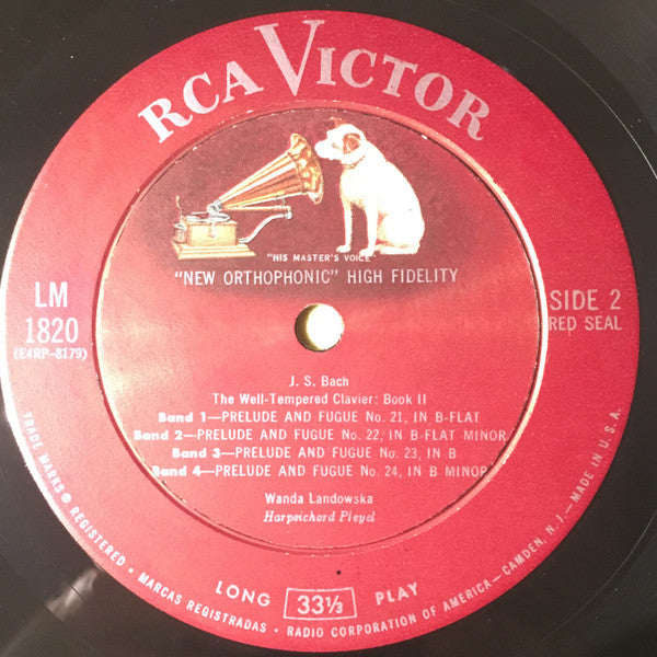 Johann Sebastian Bach - Wanda Landowska : The Well-Tempered Clavier, Book 2: Preludes And Fugues Nos. 17-24 (LP, Album, Mono)