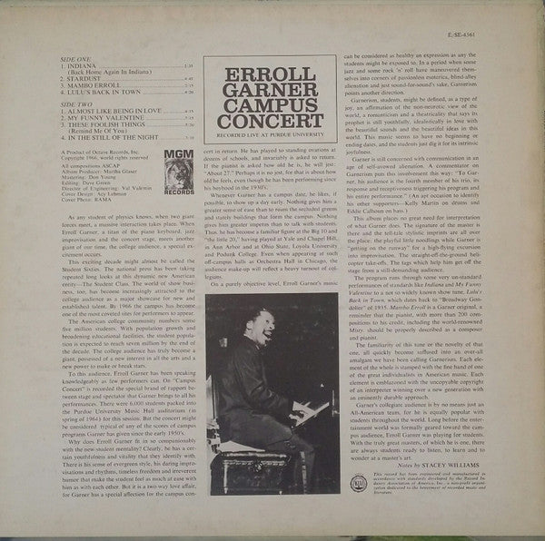 Erroll Garner : Campus Concert (LP, Album)