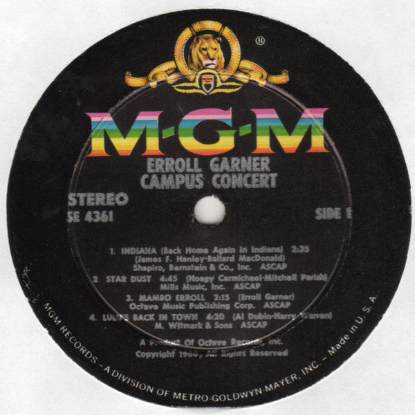 Erroll Garner : Campus Concert (LP, Album)