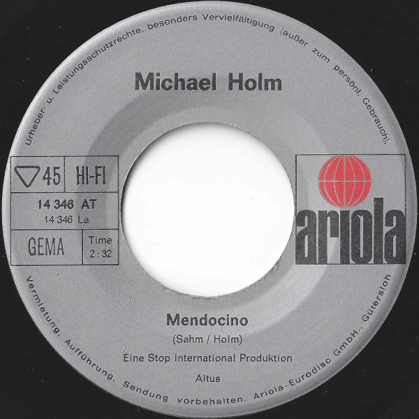Michael Holm : Mendocino (7", Single)
