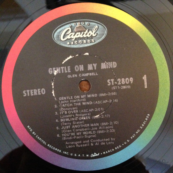 Glen Campbell : Gentle On My Mind (LP, Album, Jac)