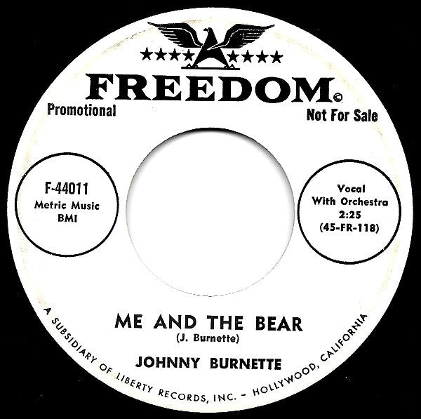 Johnny Burnette : Me And The Bear (7", Single, Promo)