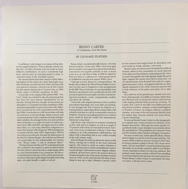 Benny Carter : A Gentleman And His Music (LP, Album)