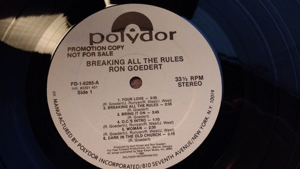 Ron Goedert* : Breaking All The Rules (LP, Promo)