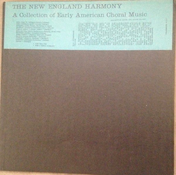 Old Sturbridge Singers : The New England Harmony: A Collection of Early American Choral Music (LP, Mono)